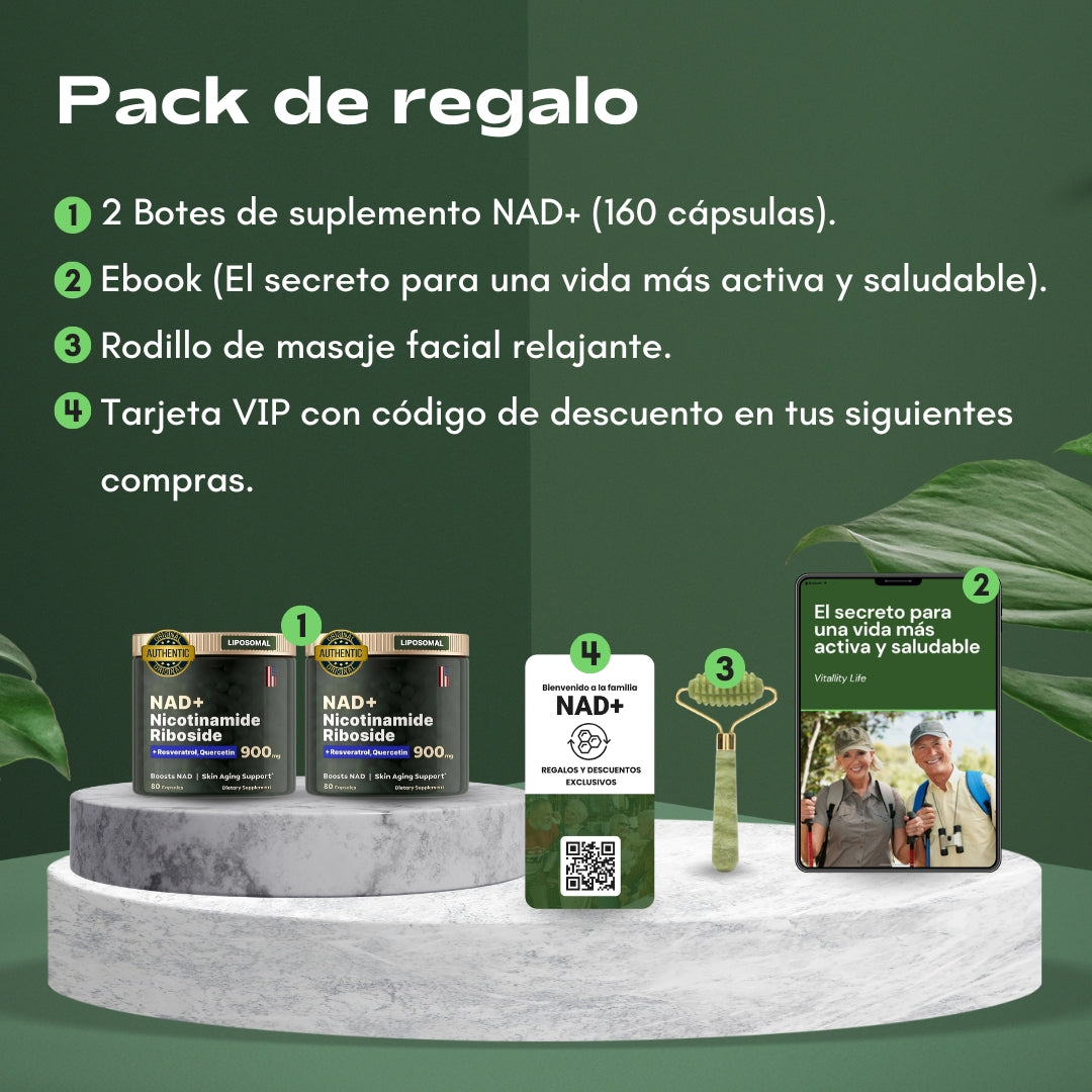 Cuida tu salud con el único NAD+ auténtico, seguro y clínicamente probado para revitalizar cuerpo y mente