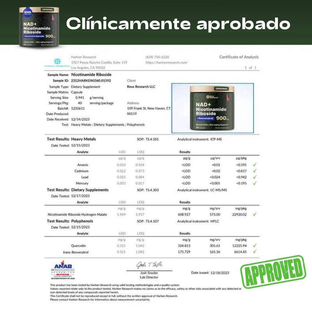 NAD+ RESVERATROL | Restaura tu energía celular, detén el envejecimiento y recupera la vitalidad de tus 30s