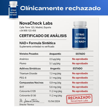 Cuida tu salud con el único NAD+ auténtico, seguro y clínicamente probado para revitalizar cuerpo y mente